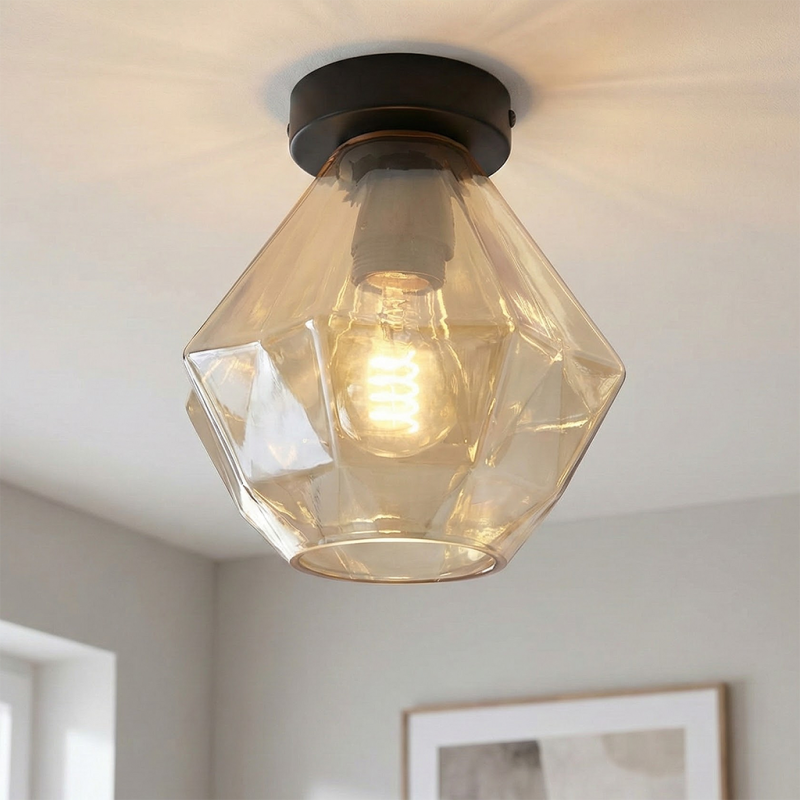 Retro lampa sufitowa bursztynowa, Anoek Retro lampa sufitowa bursztynowa, Anoek