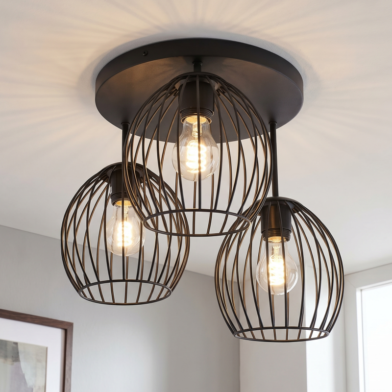 Industrialna lampa sufitowa czarna, Wiro Industrialna lampa sufitowa czarna, Wiro