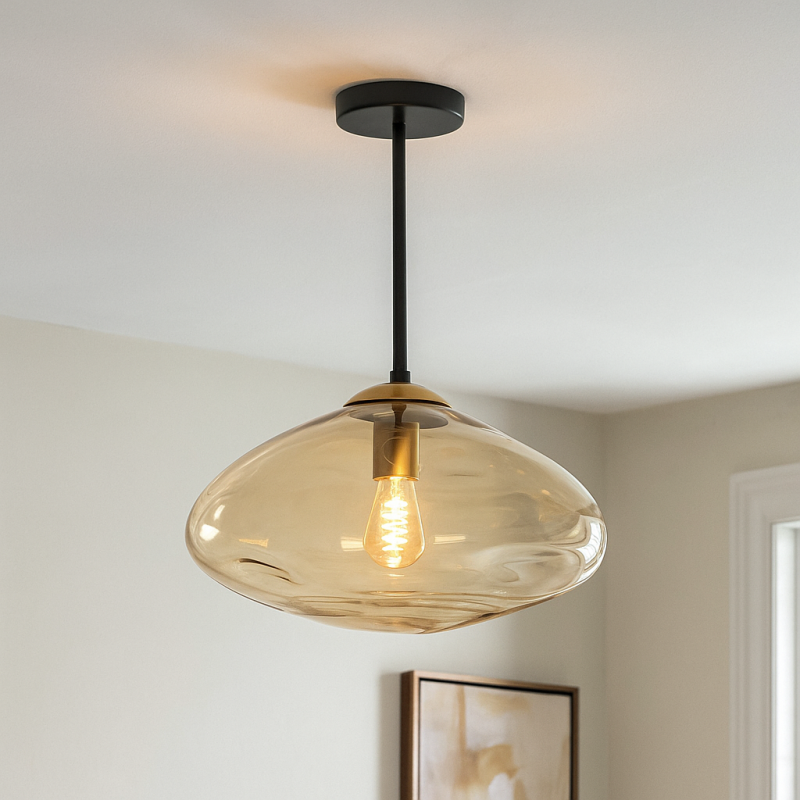 Design lampa sufitowa bursztynowa, Evita Design lampa sufitowa bursztynowa, Evita