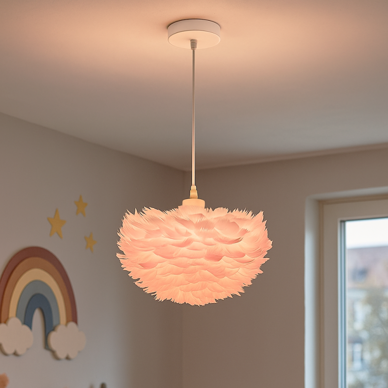 Tkanina lampa wisząca różowa, Suzie Tkanina lampa wisząca różowa, Suzie