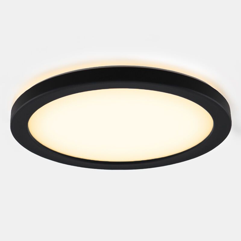 Plastikowa lampa łazienkowa sufitowa czarna, Shivani, 8W, 3000K LED, IP44 Plastikowa lampa łazienkowa sufitowa czarna, Shivani, 8W, 3000K LED, IP44