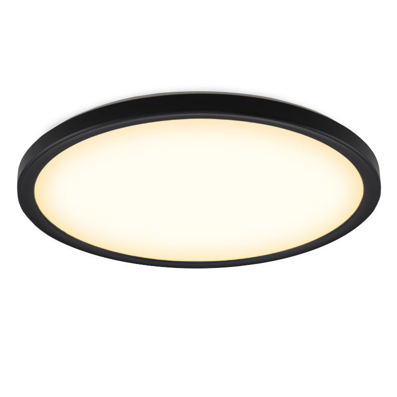 Plastikowy plafon sufitowy czarny, Shona, 18W, 3000K LED, ściemniana w 3 krokach