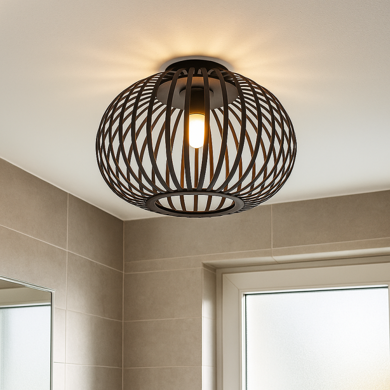 Industrialna lampa łazienkowa sufitowa czarna, Lieve, IP44 Industrialna lampa łazienkowa sufitowa czarna, Lieve, IP44