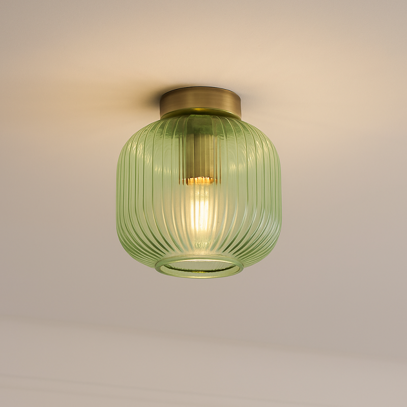 Retro lampa sufitowa zielona, Charlois