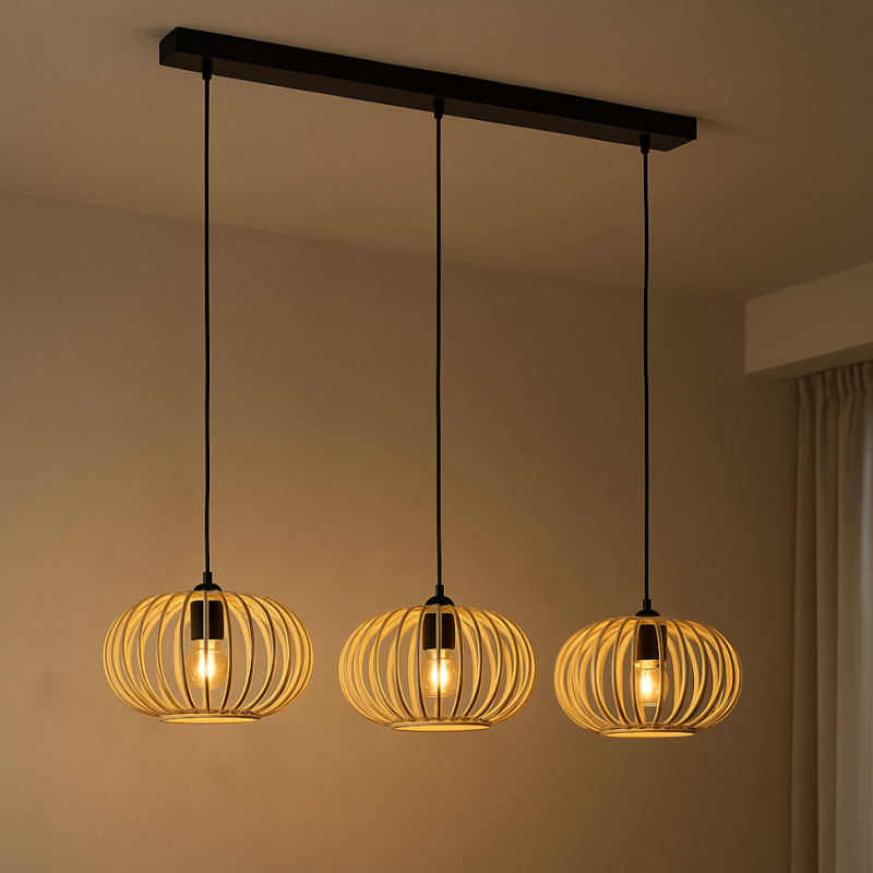 Bambusowa lampa wisząca brązowa, Lieve