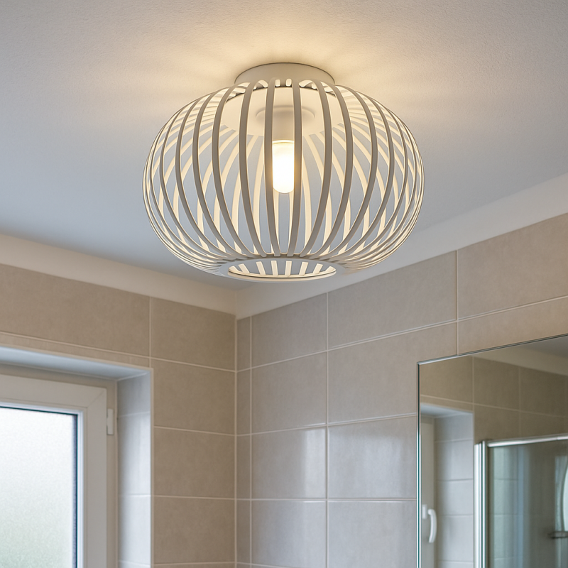 Industrialna lampa łazienkowa sufitowa biała, Lieve, IP44 Industrialna lampa łazienkowa sufitowa biała, Lieve, IP44