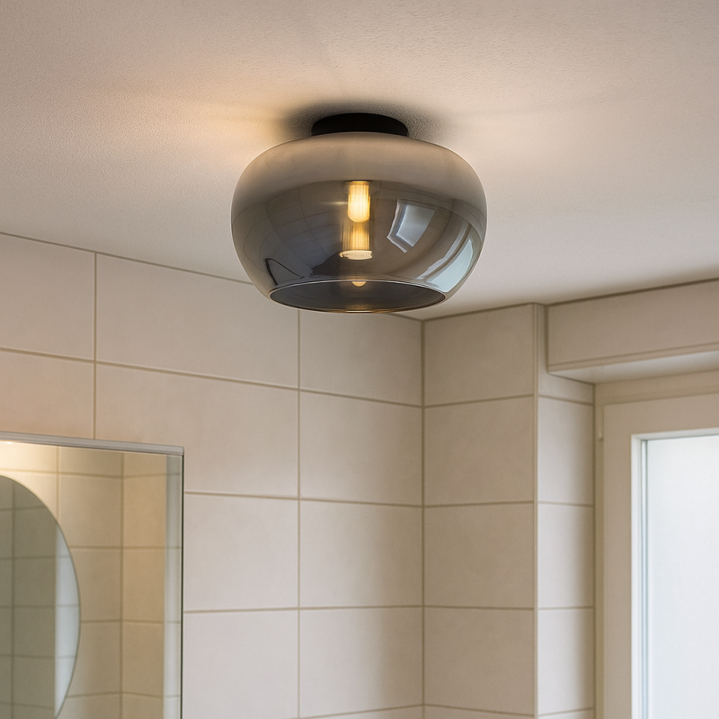 Design lampa łazienkowa sufitowa szara, Vidro, IP44 Design lampa łazienkowa sufitowa szara, Vidro, IP44