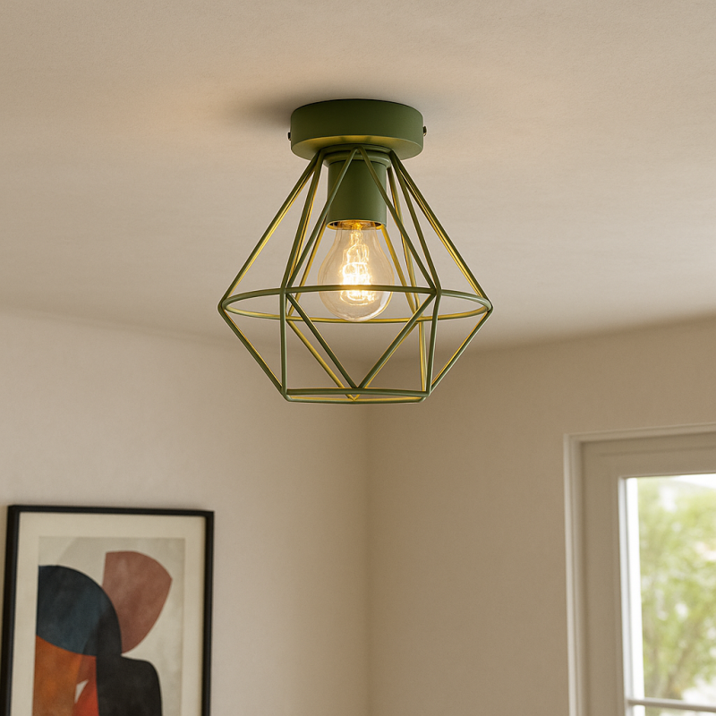 Industrialna lampa sufitowa zielona, Jochem