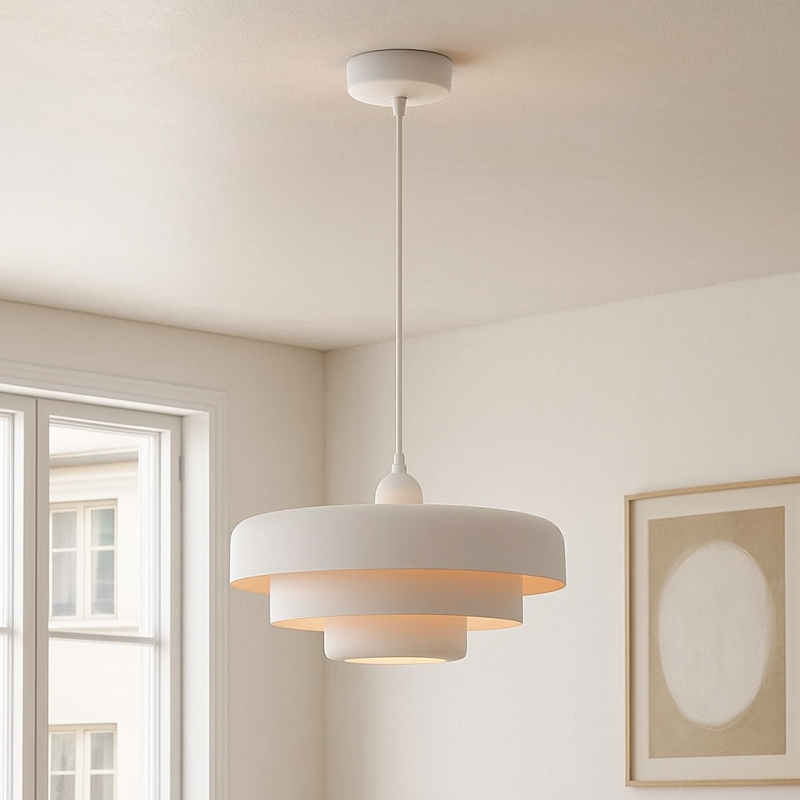 Nowoczesna lampa wisząca biała, Meredith Nowoczesna lampa wisząca biała, Meredith
