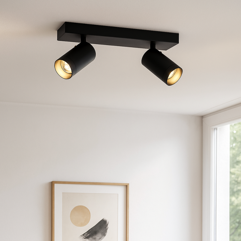 Nowoczesny spot sufitowy czarny, Nadi