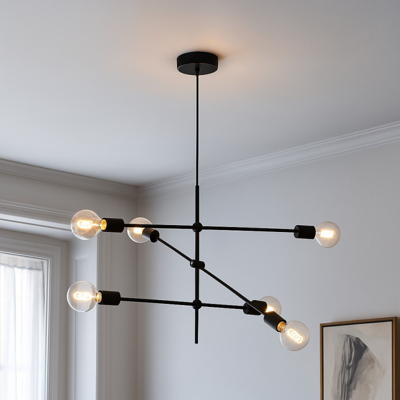 Nowoczesna lampa wisząca czarna, Nica Nowoczesna lampa wisząca czarna, Nica