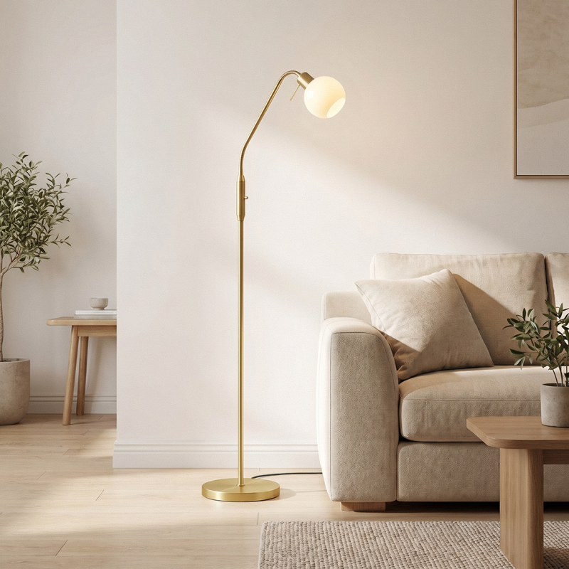 Design lampa stojąca biała, Ayleen, z przełącznik Design lampa stojąca biała, Ayleen, z przełącznik