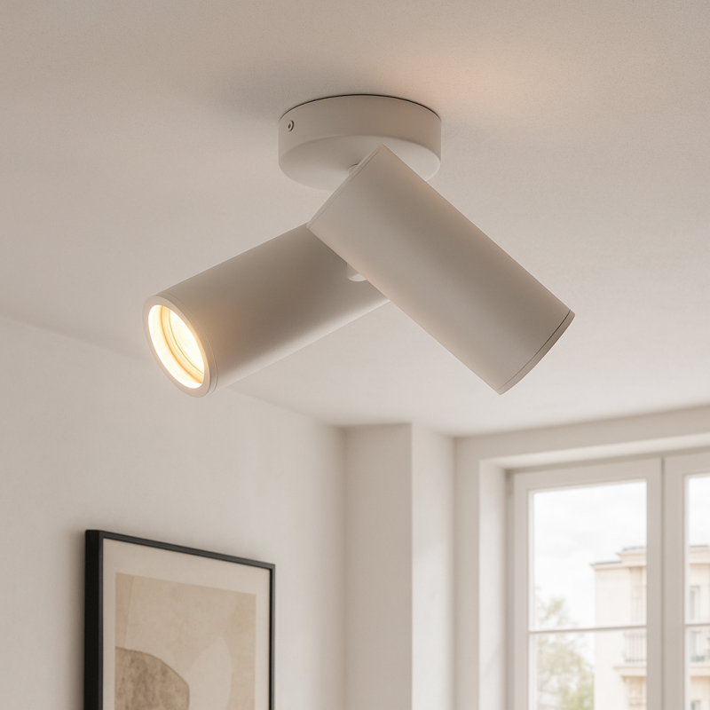 Nowoczesny spot sufitowy biały, Nadi