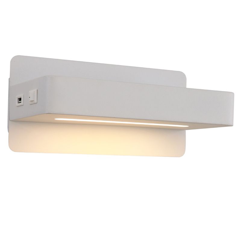 Nowoczesny kinkiet biały, Gregor, 10W, 3000K LED, z przełącznik Nowoczesny kinkiet biały, Gregor, 10W, 3000K LED, z przełącznik