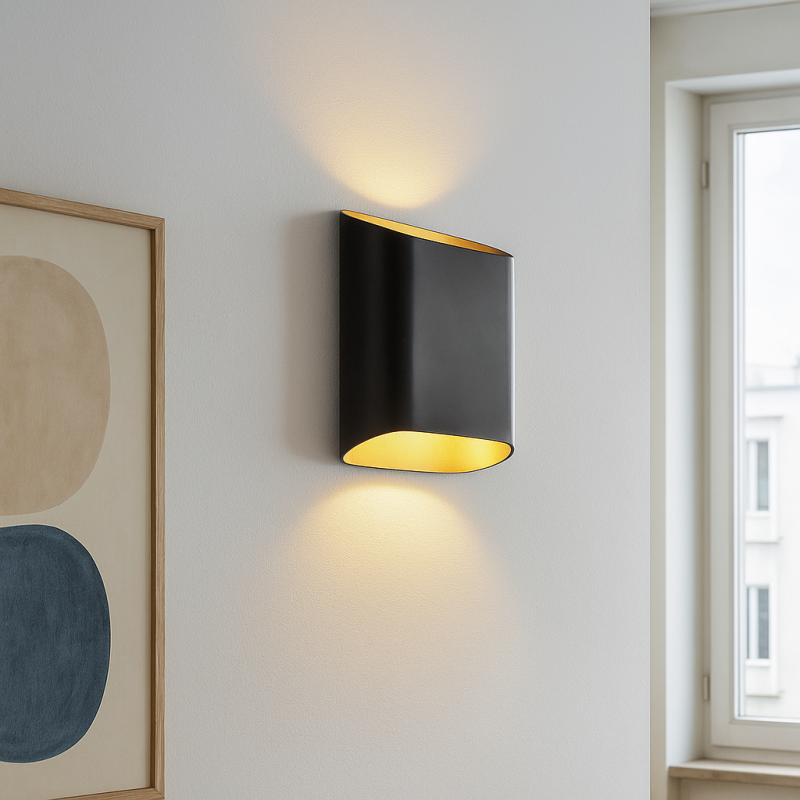 Nowoczesny kinkiet up down czarny, Bouke Nowoczesny kinkiet up down czarny, Bouke