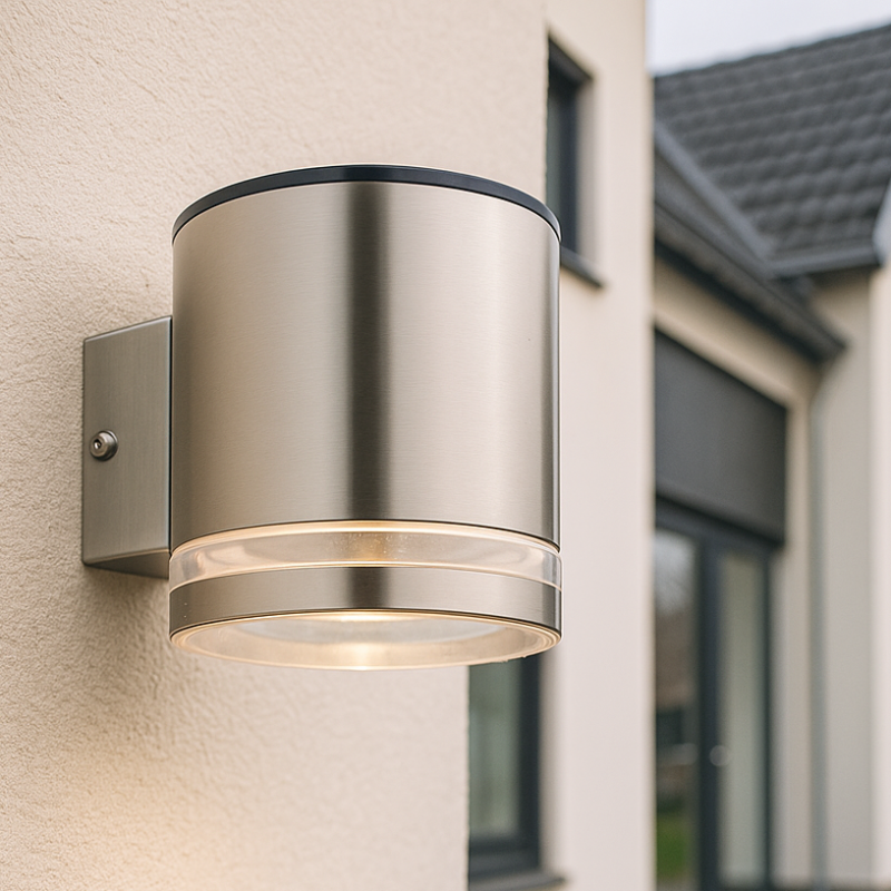 Nowoczesny kinkiet solarny zewnętrzny chromowany, Tommy, 1W, 2700K LED, IP54