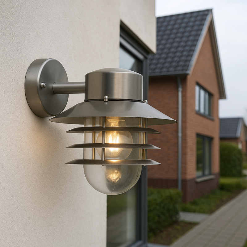 Stal Nierdzewna lampa zewnętrzna srebrna, Felice, IP44 Stal Nierdzewna lampa zewnętrzna srebrna, Felice, IP44