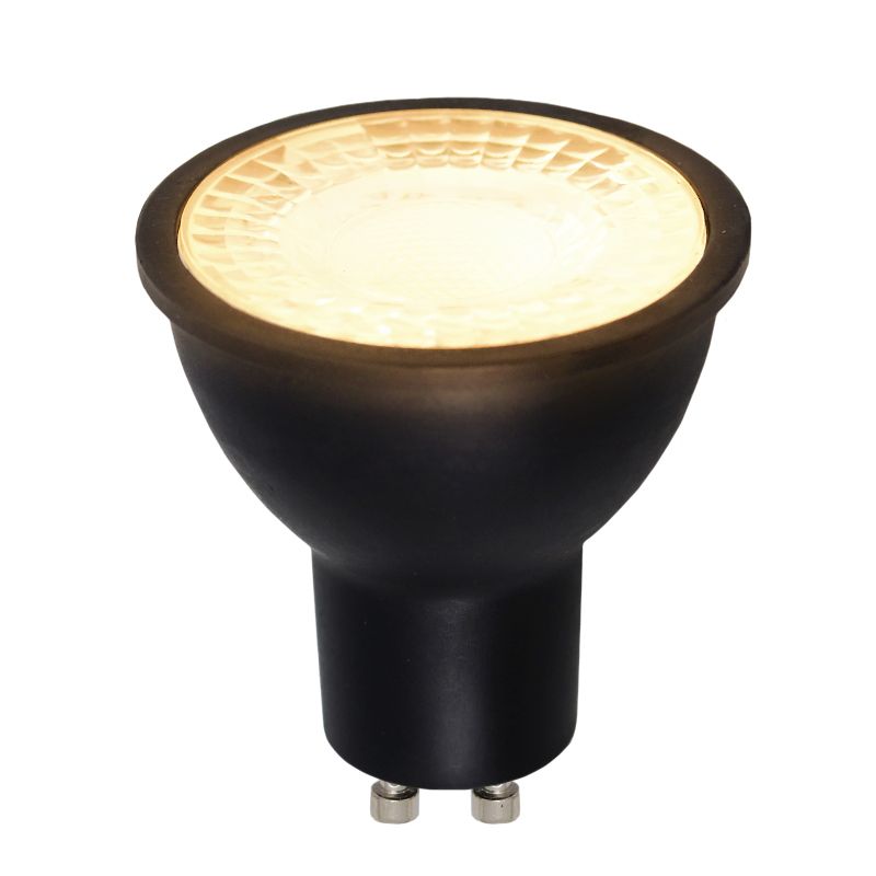 Olucia żarówka LED ściemniana w 3 krokach GU10 Antonie, czarny, 5W, 2700K