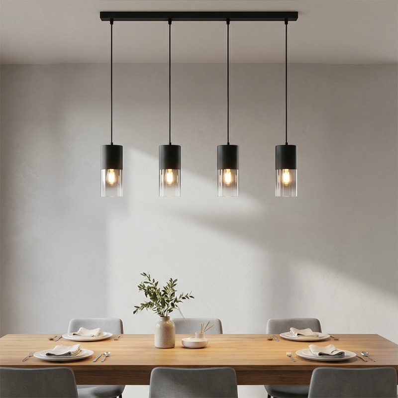 Nowoczesna lampa wisząca czarna, Huy