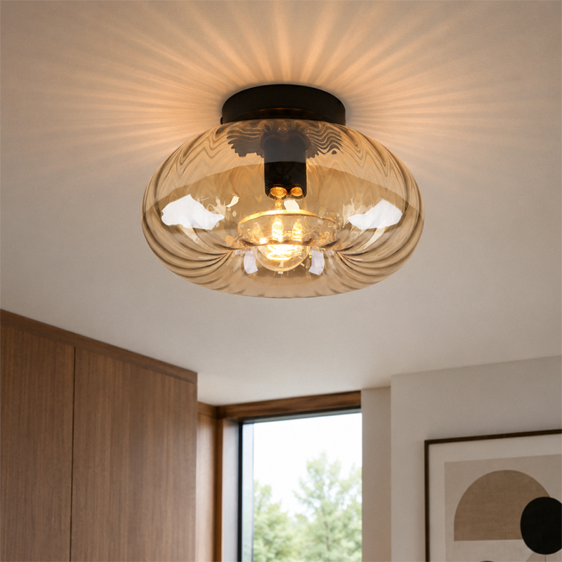 Retro lampa sufitowa bursztynowa, Diane Retro lampa sufitowa bursztynowa, Diane