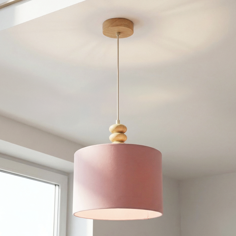 Rustykalna lampa wisząca różowa, Kinga
