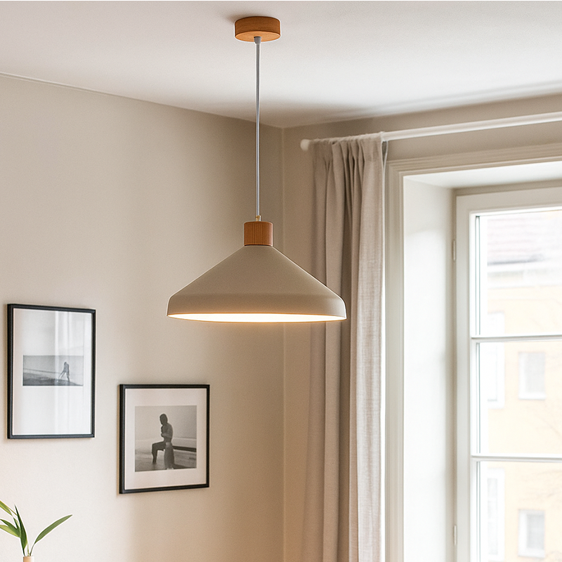 Rustykalna lampa wisząca beżowa, Freddie