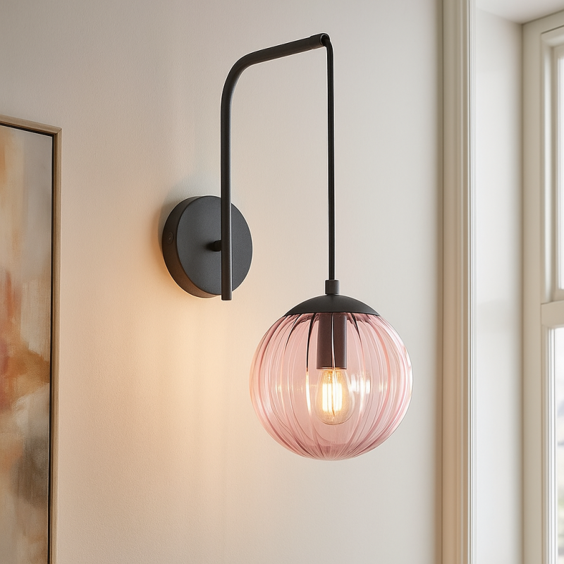 Retro kinkiet różowy, Rifka, z przełącznik Retro kinkiet różowy, Rifka, z przełącznik