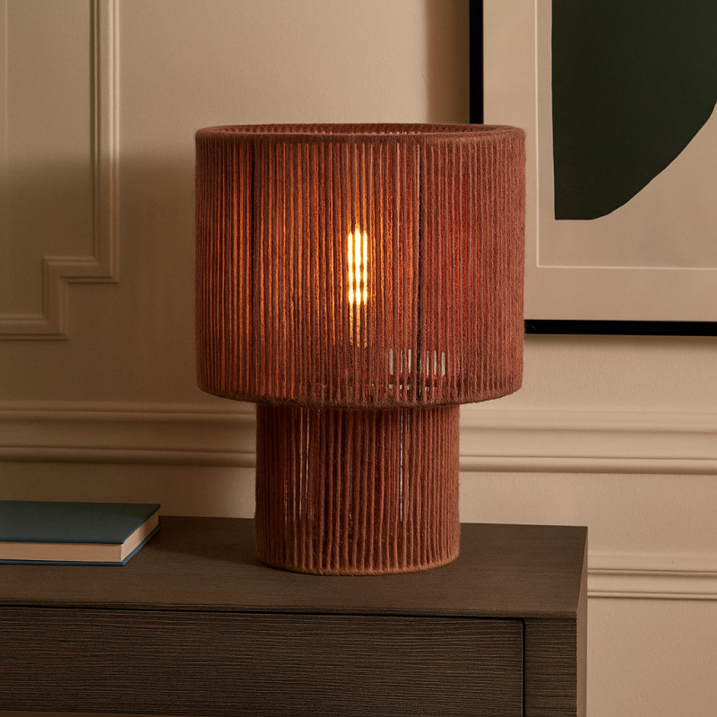 Rustykalna lampa stołowa czerwona, Sanny, z przełącznik Rustykalna lampa stołowa czerwona, Sanny, z przełącznik