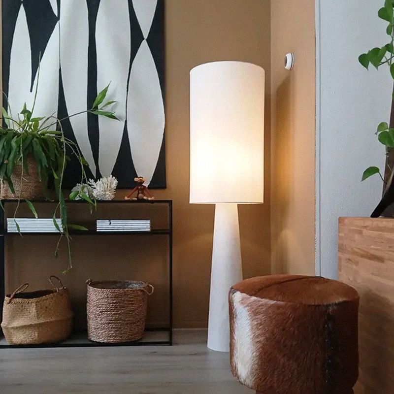Japandi lampa stojąca beżowa, Timmy, z przełącznik Japandi lampa stojąca beżowa, Timmy, z przełącznik