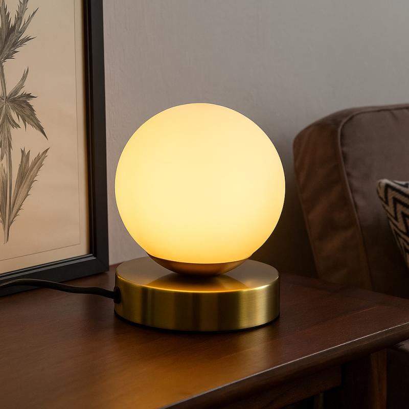 Design lampa stołowa biała, Stacy, z przełącznik Design lampa stołowa biała, Stacy, z przełącznik