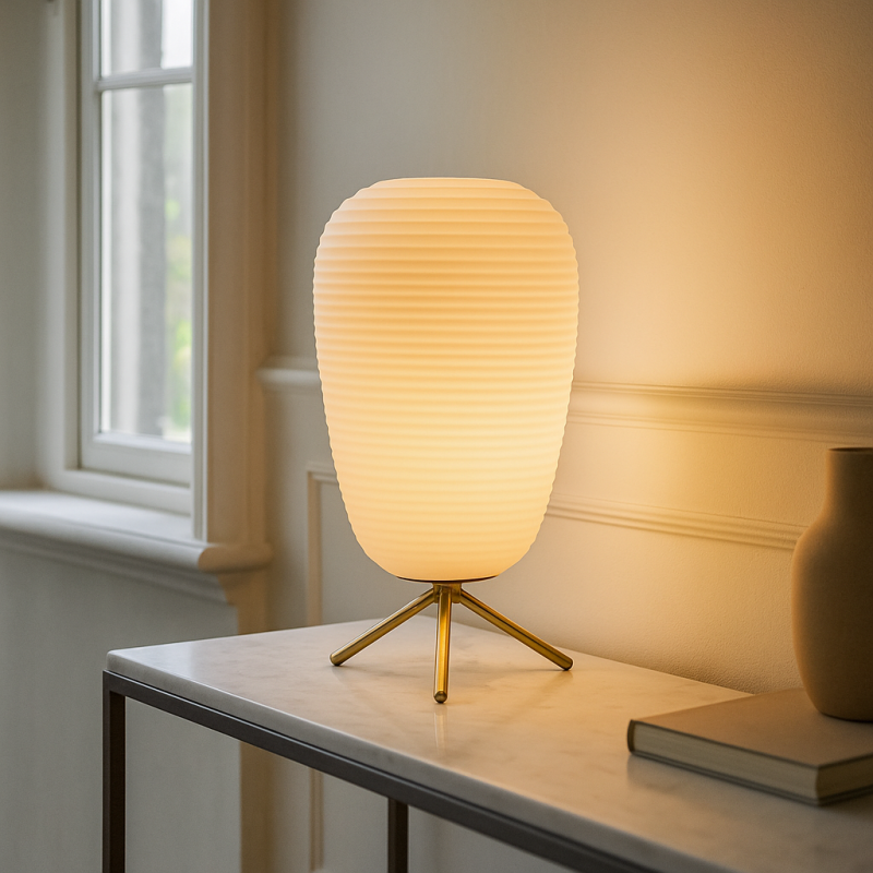 Nowoczesna lampa stołowa biała, Davide, z przełącznik