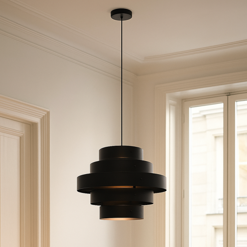 Rustykalna lampa wisząca czarna, Jana Rustykalna lampa wisząca czarna, Jana