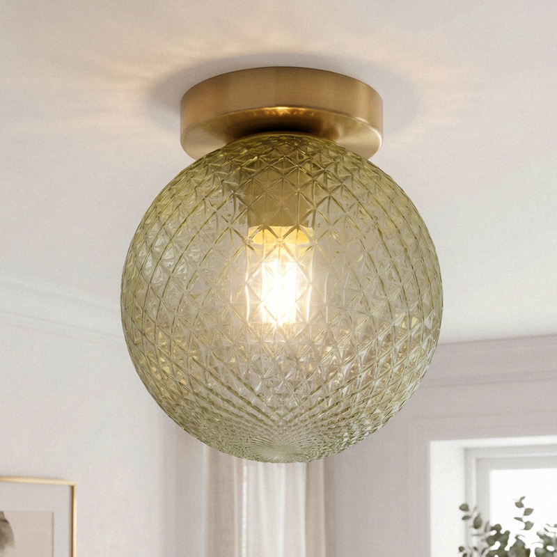 Retro lampa sufitowa zielona, Johnson