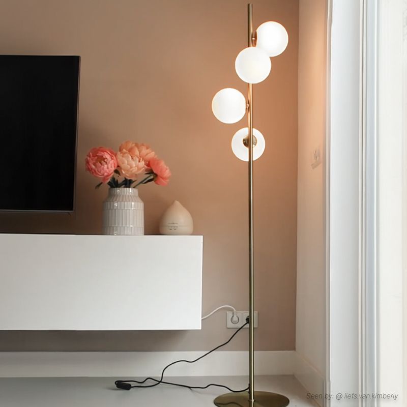 Design lampa stojąca biała, Remo, z przełącznik Design lampa stojąca biała, Remo, z przełącznik