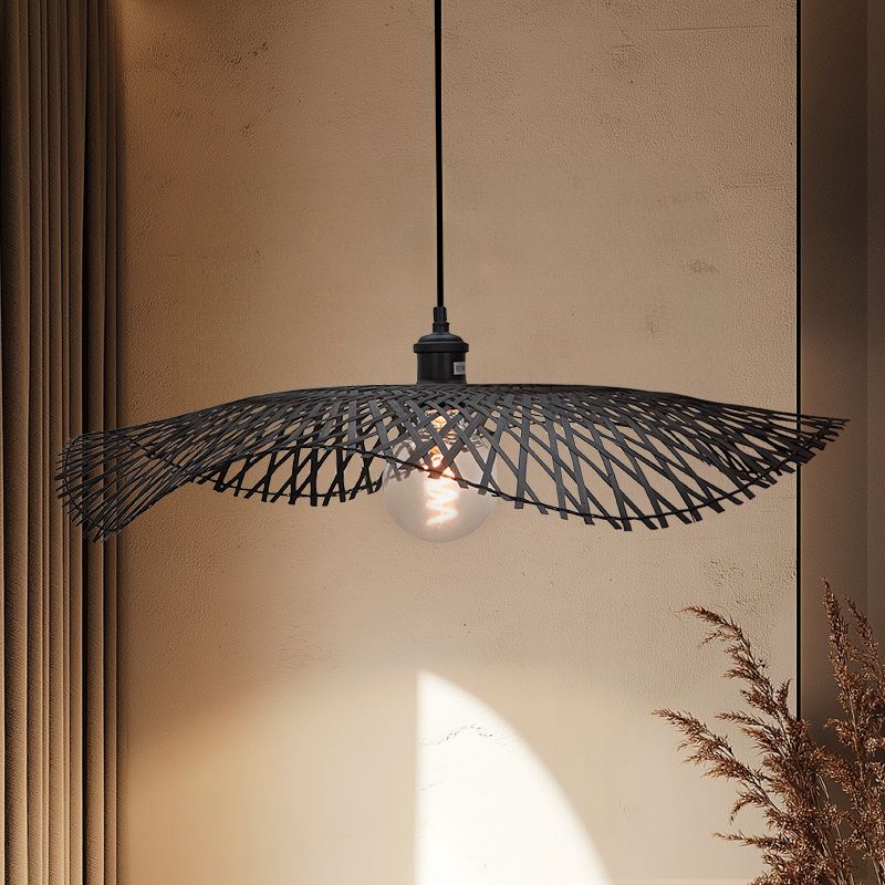 Bambusowa lampa wisząca czarna, Romee