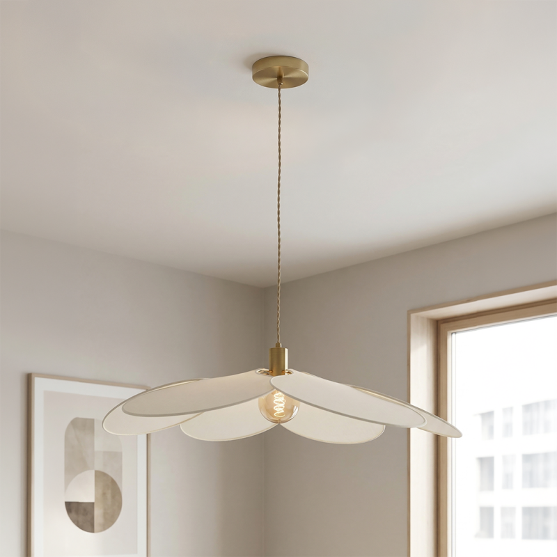 Rustykalna lampa wisząca kremowy, Nena
