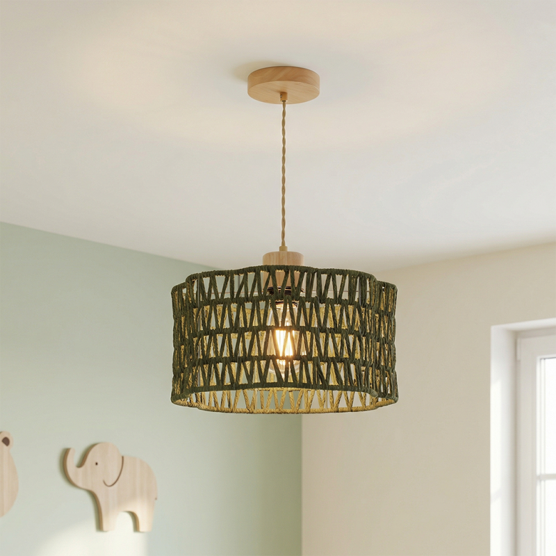 Rustykalna lampa wisząca zielona, Mickey Rustykalna lampa wisząca zielona, Mickey