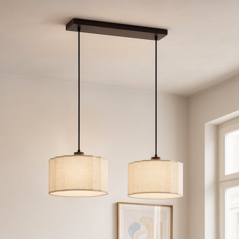 Rustykalna lampa wisząca beżowa, Loulou Rustykalna lampa wisząca beżowa, Loulou