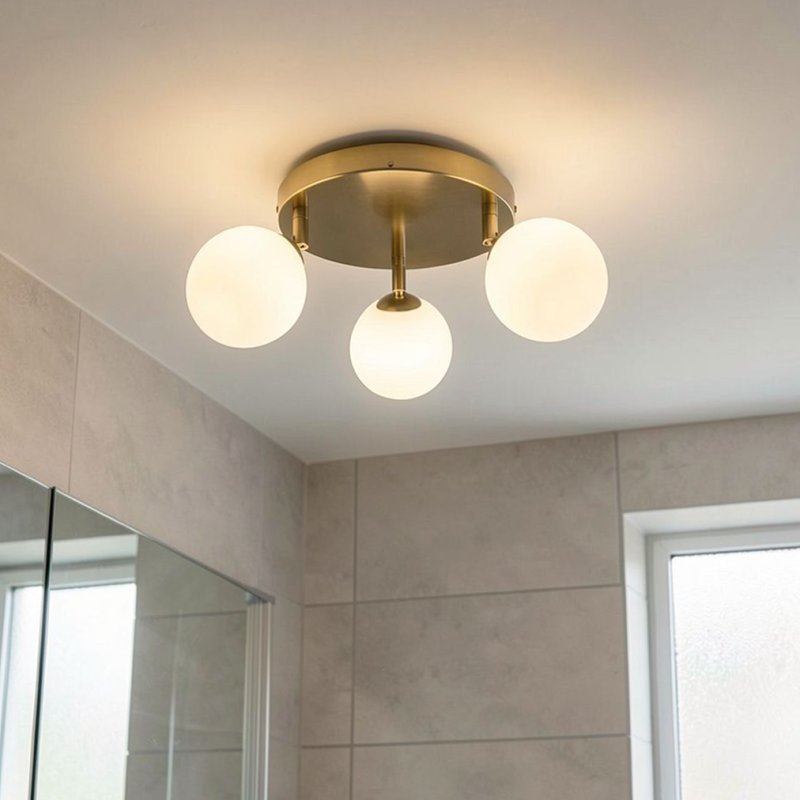 Nowoczesna lampa łazienkowa sufitowa biała, Amer, IP44