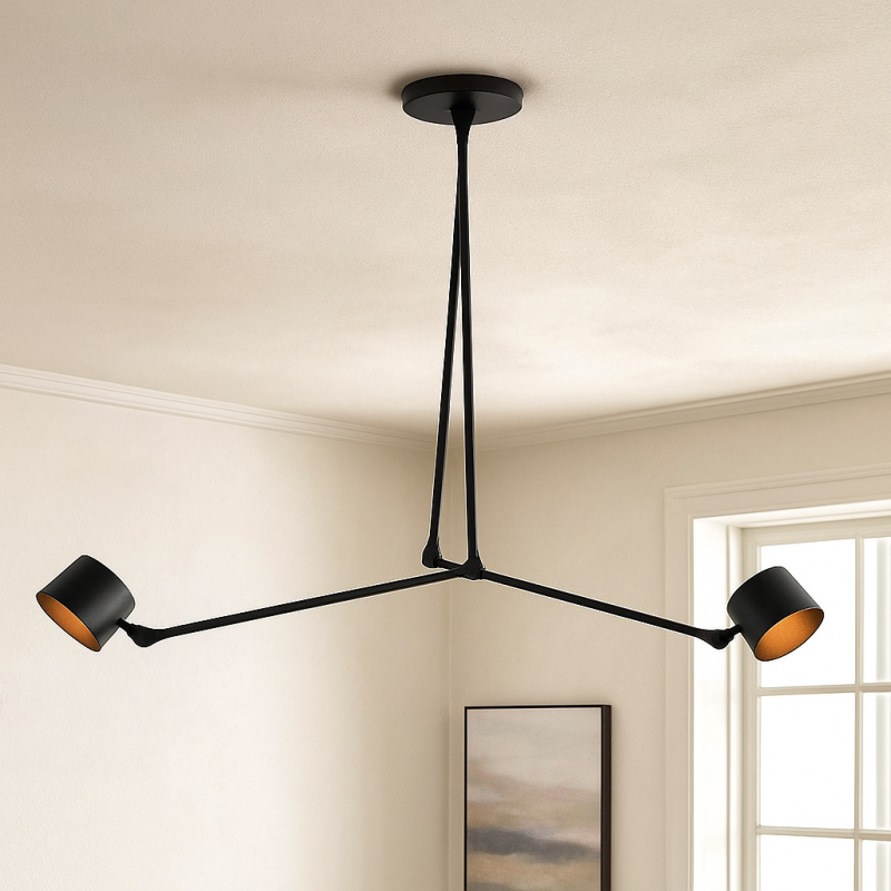 Nowoczesna lampa sufitowa czarna, Rinke