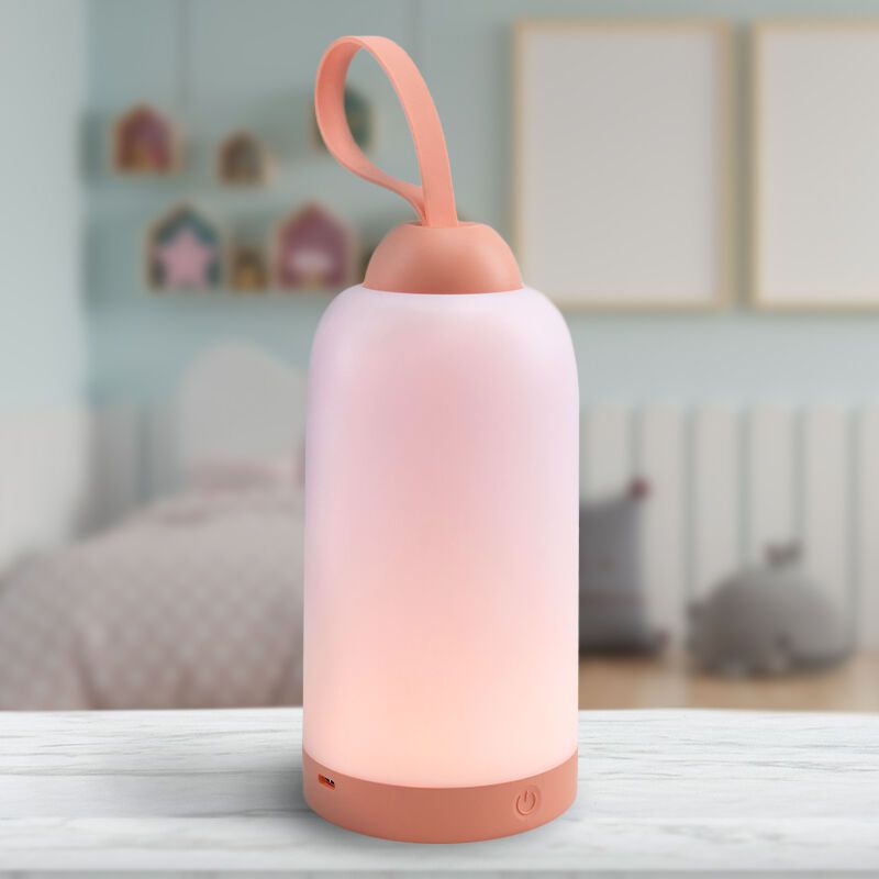 Plastikowa lampka nocna dla dzieci różowa, Esper, 3W, 3000K LED, ściemniana w 3 krokach Plastikowa lampka nocna dla dzieci różowa, Esper, 3W, 3000K LED, ściemniana w 3 krokach