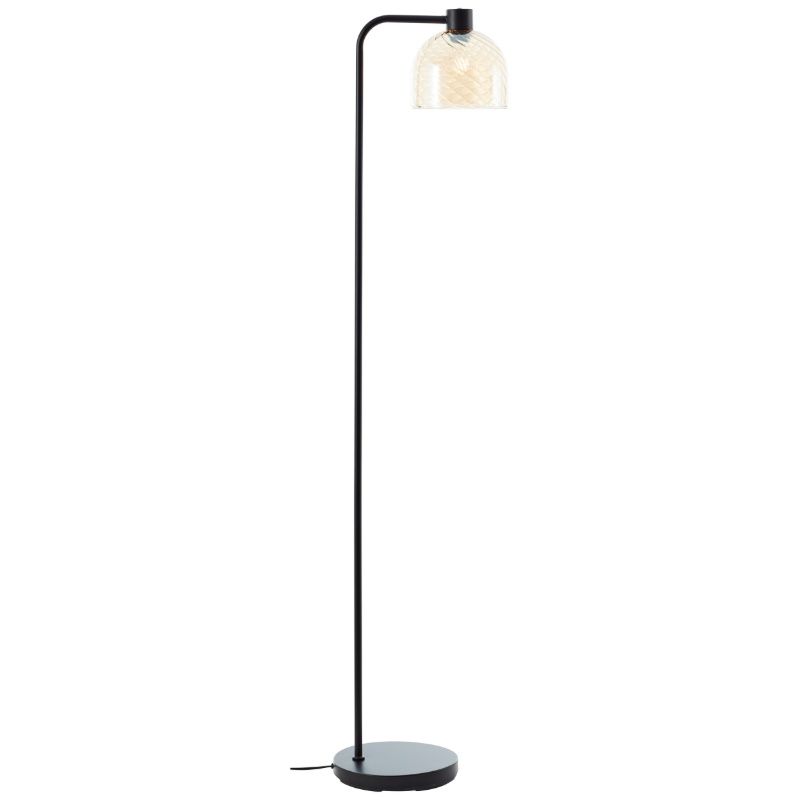 Retro lampa stojąca bursztynowa, Ubah, z przełącznik Retro lampa stojąca bursztynowa, Ubah, z przełącznik