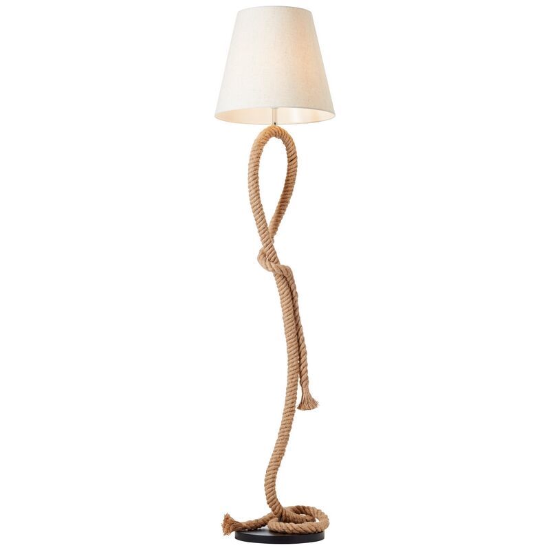 Rustykalna lampa stojąca biała, Boyke, z przełącznik Rustykalna lampa stojąca biała, Boyke, z przełącznik