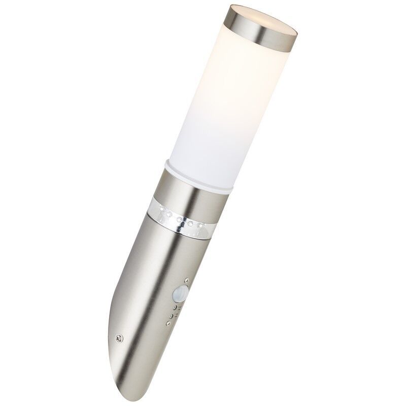 Plastikowy kinkiet zewnętrzny z czujnikiem ruchu chromowany, Sage, 4W, 3000K LED, IP44 Plastikowy kinkiet zewnętrzny z czujnikiem ruchu chromowany, Sage, 4W, 3000K LED, IP44