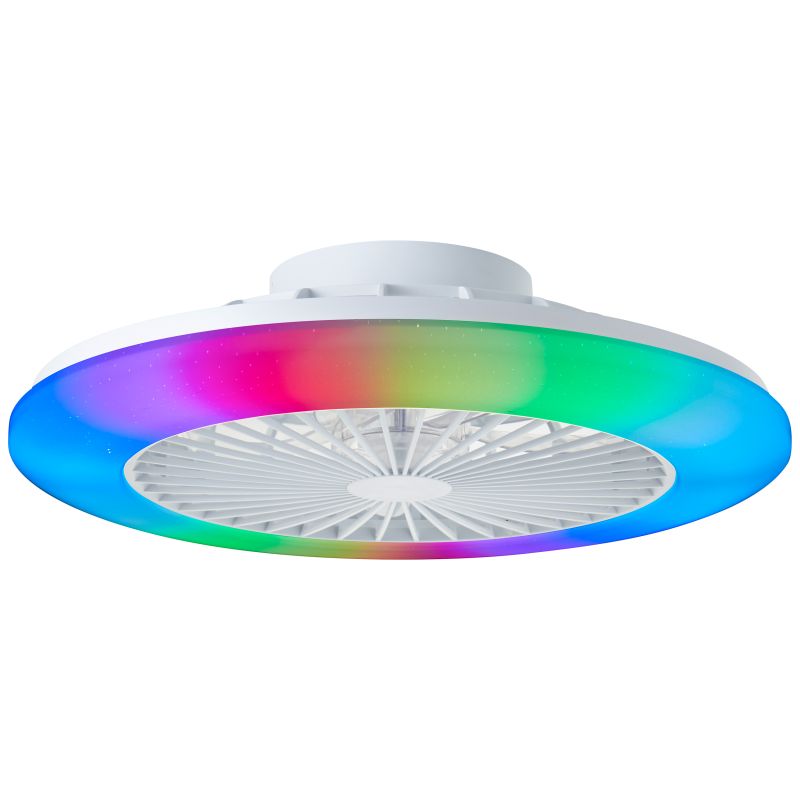 Nowoczesny wentylator sufitowy biały, Sofieke, 40W, RGBW LED, z pilot Nowoczesny wentylator sufitowy biały, Sofieke, 40W, RGBW LED, z pilot