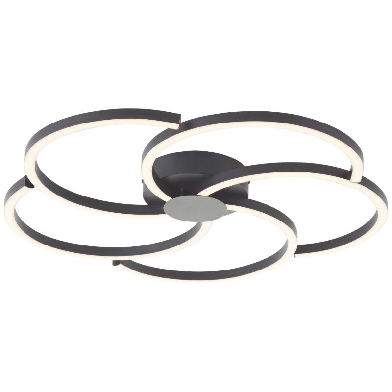 Design lampa sufitowa czarna, Somia, 32W, 3000K LED, ściemniana w 3 krokach Design lampa sufitowa czarna, Somia, 32W, 3000K LED, ściemniana w 3 krokach