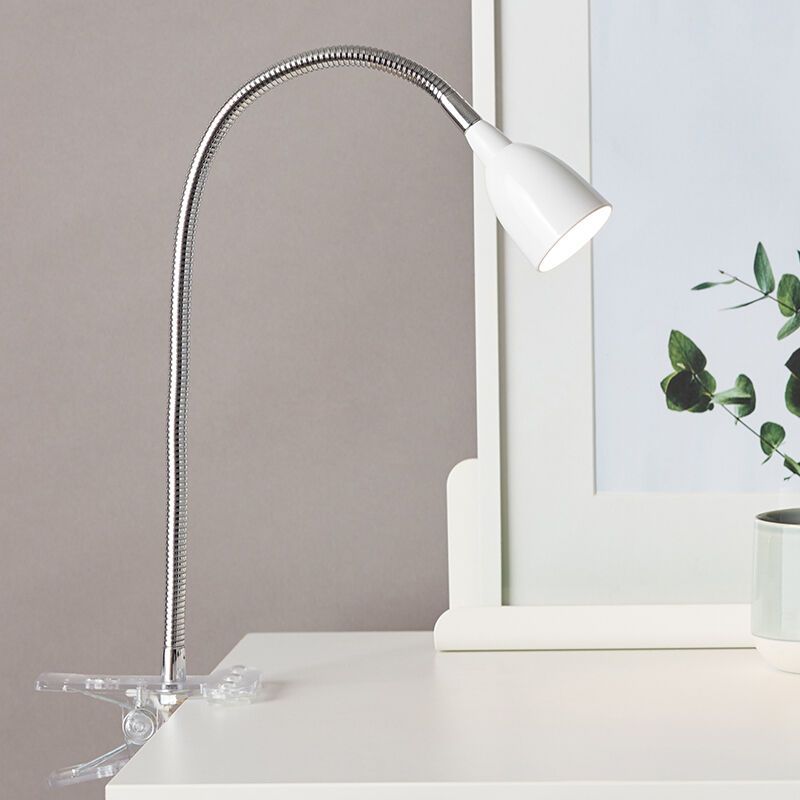 Plastikowy reflektor z klamrą biały, Kit, 2,4W, 3000K LED, z przełącznik Plastikowy reflektor z klamrą biały, Kit, 2,4W, 3000K LED, z przełącznik