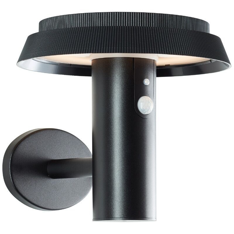 Metalowy kinkiet solarny zewnętrzny czarny, Ridvan, 4W, 3000K LED, IP44