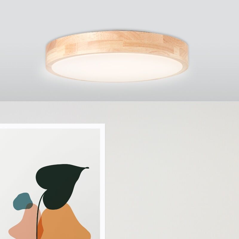 Drewniana lampa łazienkowa sufitowa rustykalna, Kavish, IP44 Drewniana lampa łazienkowa sufitowa rustykalna, Kavish, IP44