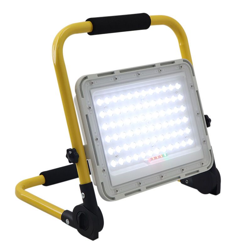 Aluminiowa ładowalna lampa robocza żółta, Hilmi, 100W, 6500K LED, IP44, z przełącznik Aluminiowa ładowalna lampa robocza żółta, Hilmi, 100W, 6500K LED, IP44, z przełącznik